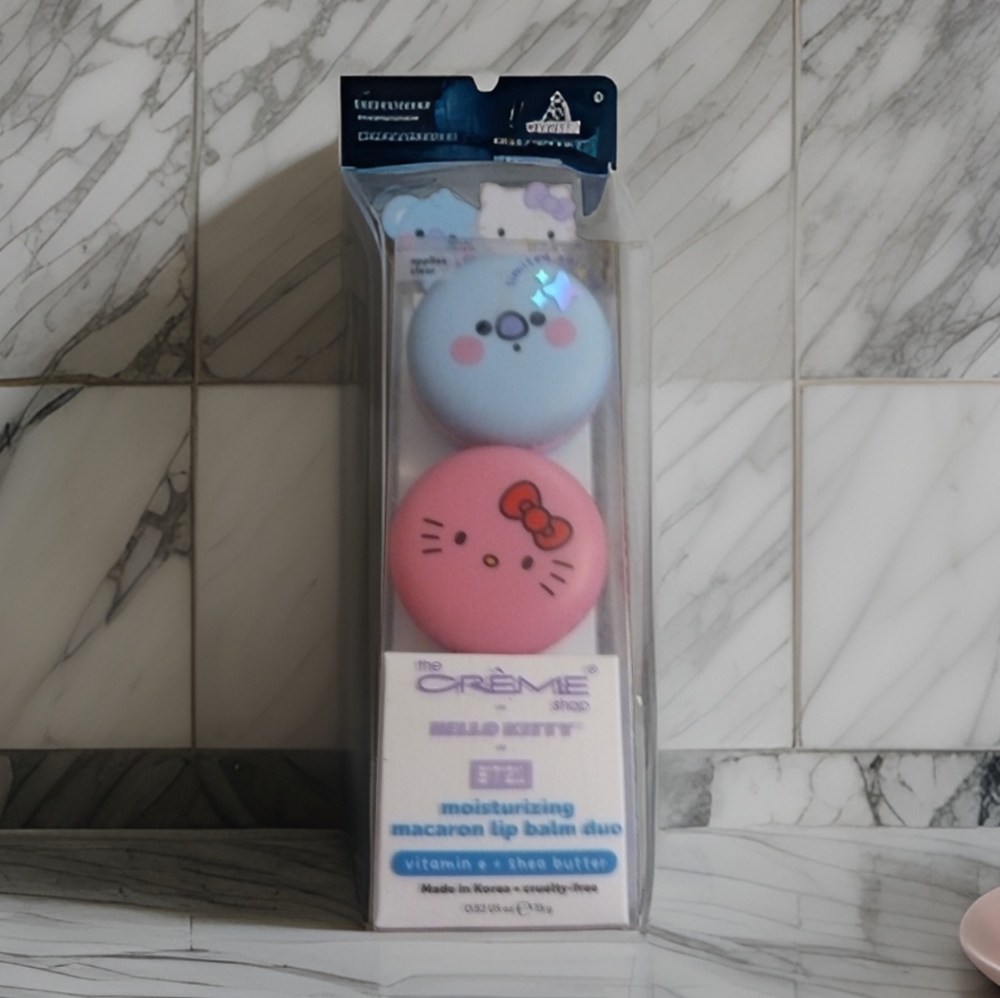 NEW Hello Kitty & BT21 KOYA Moisturizing Macaron Lip Balm Duo